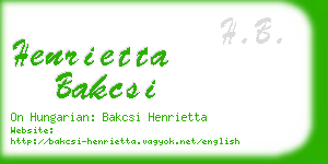 henrietta bakcsi business card